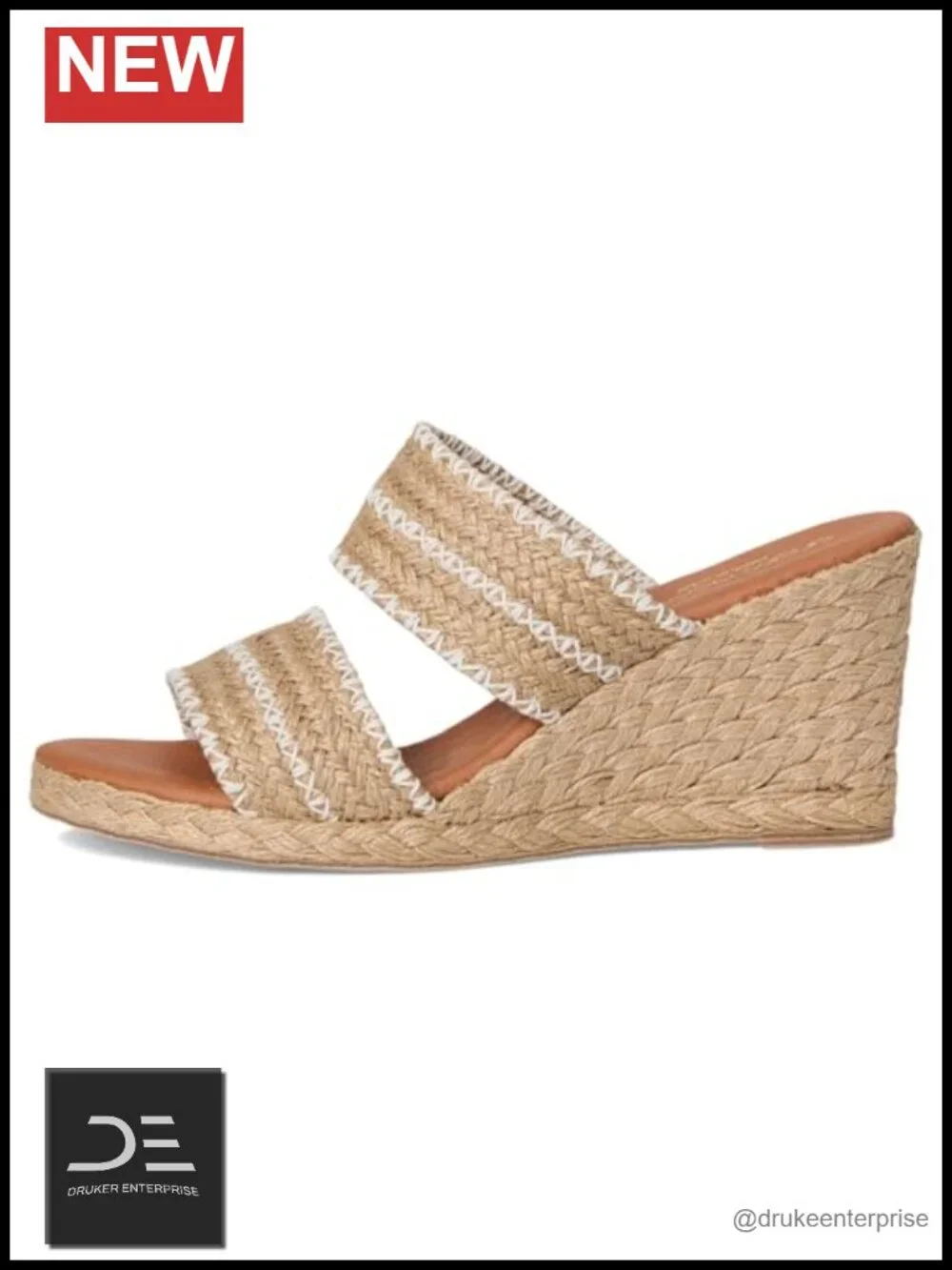 André Assous Women's Nolitaraffia Wedge Sandal with Breathable Leather Lining -